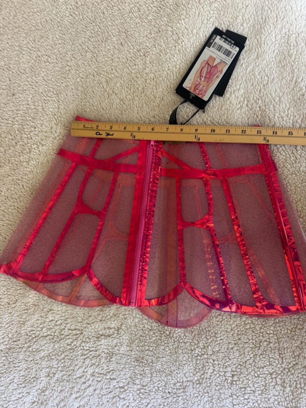 Dolls Kill Pink Iridescent Mesh Corset & Mini Skirt Set - Picture 13 of 13